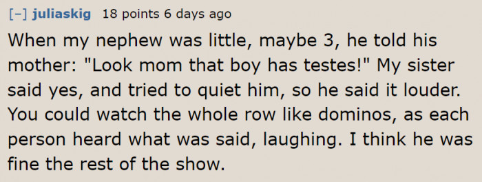 A Redditor shares a funny commotion at the theater that she witnessed.
