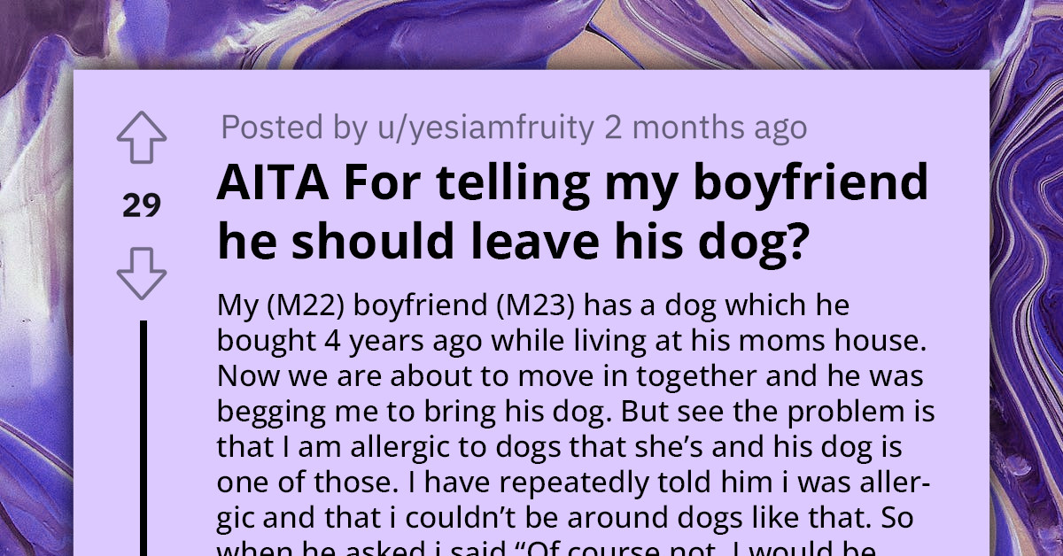 Boyfriend Insists On Moving In With His Dog, Ignoring Partner's Serious Allergies