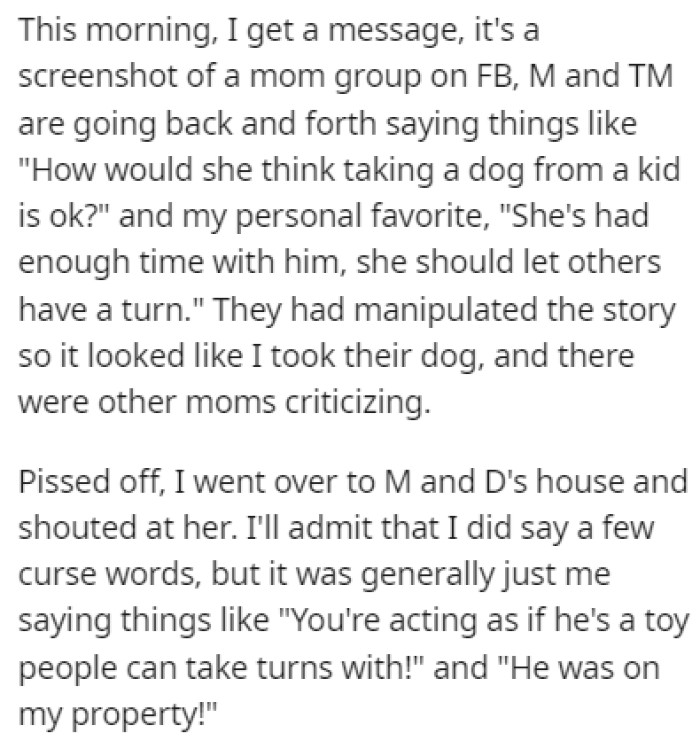 After the neighbors tried manipulating the story in their favor, OP went over to say a few things to their faces