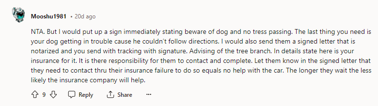 I would put up a sign immediately