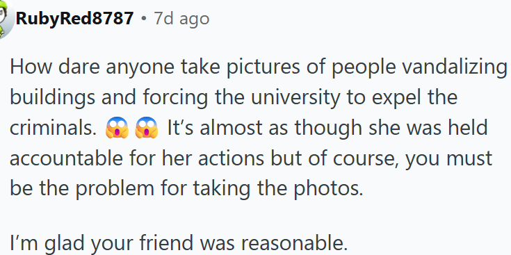 OP has reasonable friends.