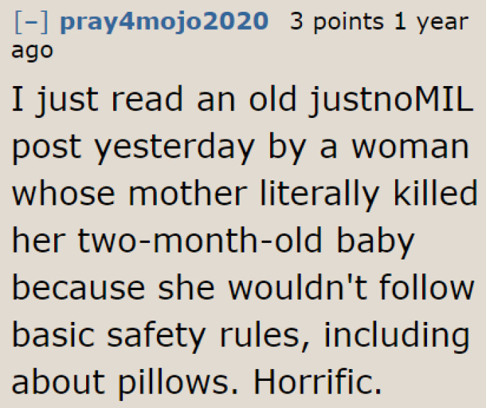 A careless MIL, like the OP's MIL, could cause the baby a lot of harm.