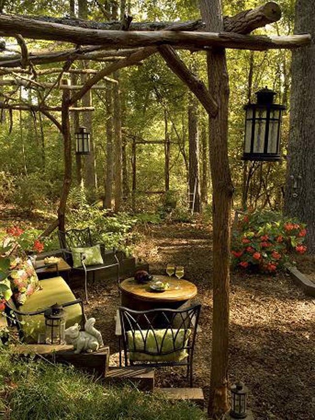 8. Log Gazebo: Outdoor hosting just got a tree-mendous upgrade.