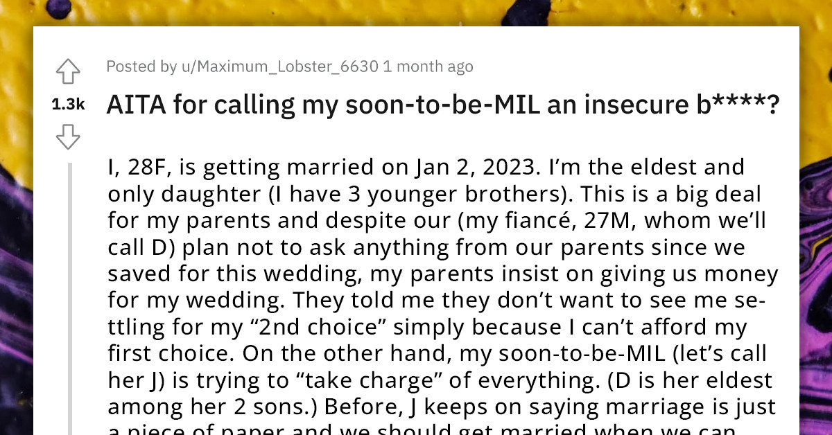 Woman Lashes Out At Her Soon-To-Be MIL For Trying To Belittle Her Mom's Choice Of Wedding Dress