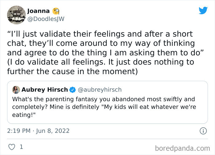 20. There's a technique to do this right, but parents need a lot of trial and error, and education, of course, to get it right.