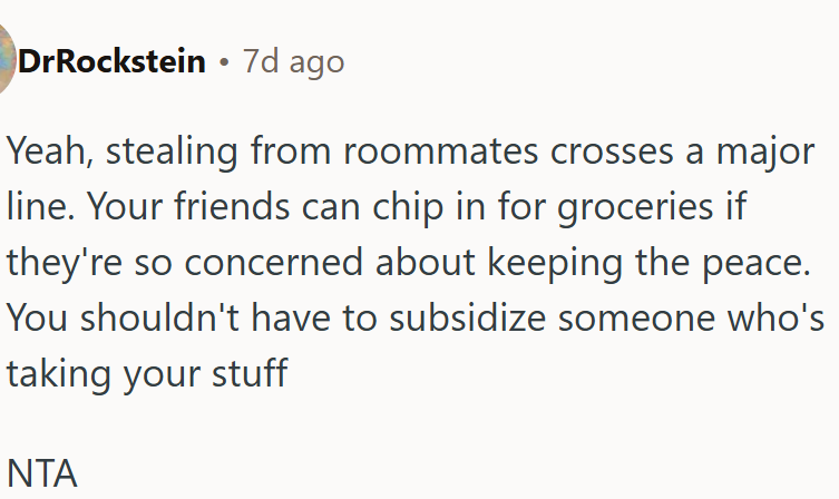 Her roommate’s reaction reflected avoidance and defensiveness rather than accountability.