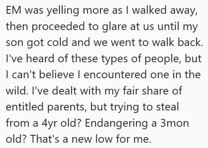 This was the biggest problem that OP had with the situation, and we have to agree.