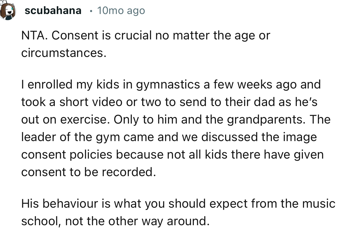 “NTA. Consent Is Crucial No Matter the Age or Circumstances.”