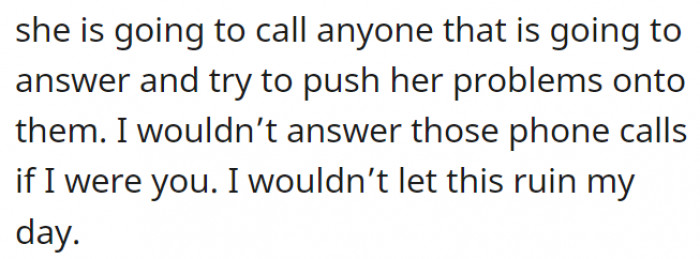 And OP can do as she pleases