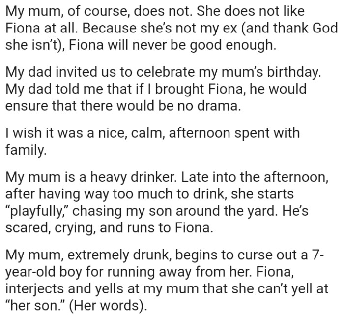 The OP wished it was a nice, calm afternoon spent with family because it's his mother's birthday