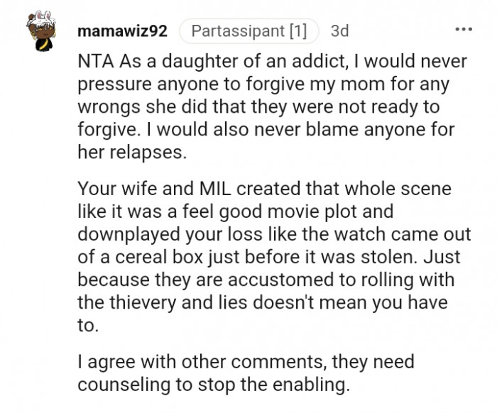 Your wife and MIL created the whole scene