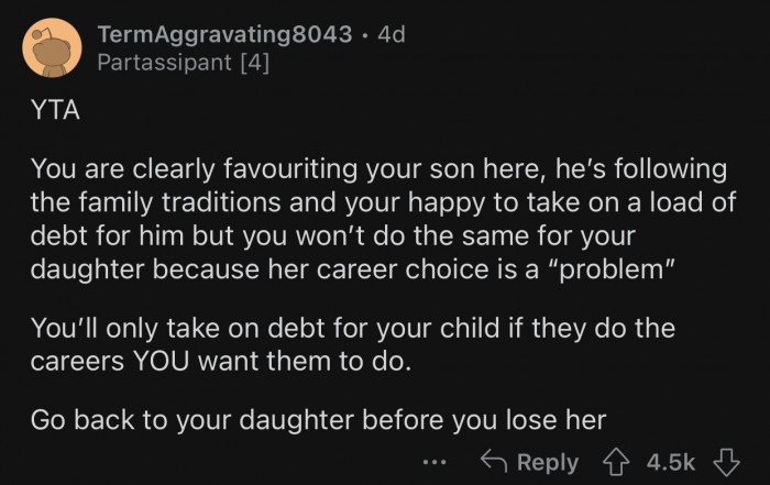 OP shouldn't impose his preferences on his children.