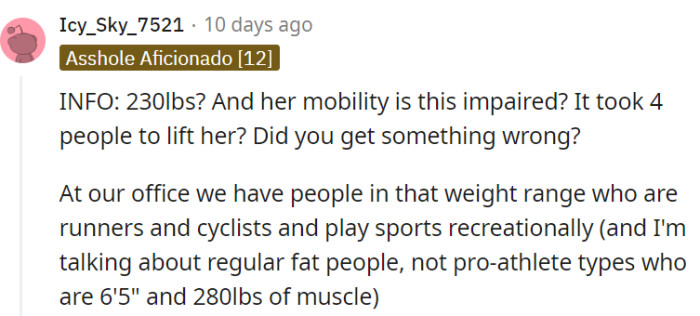 A lot of people are questioning the four-person ratio...