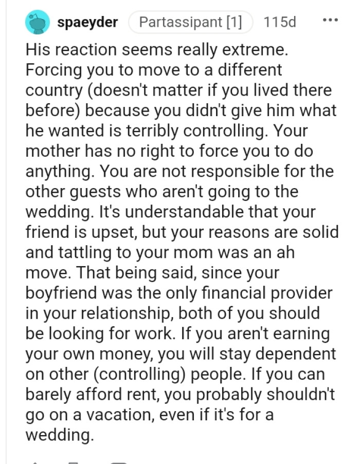 The OP's not responsible for the other guests.