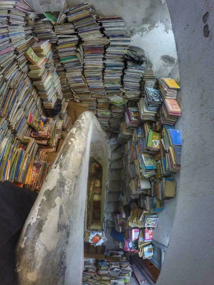 An Abandoned House Of Books In Tunisia