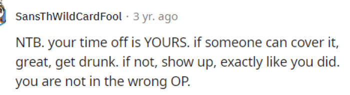She did nothing wrong because she came in when she couldn't get it covered and just worked her shift instead of not showing up.