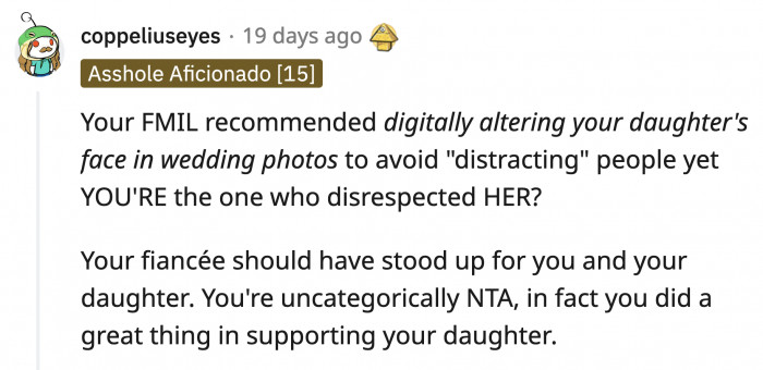 Someone's perspective is skewed, and it's not OP