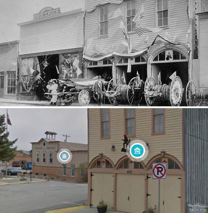 "Silver Cliff Colorado Fire House And Now"