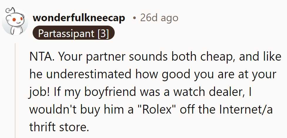 Partner's got thrift store instincts! Lesson learned: never gift a flea market 