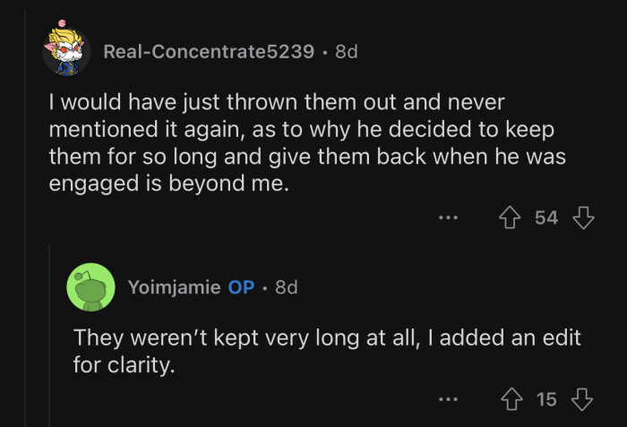 Op didn't hold onto the pictures for a long time.