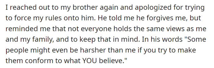 They said that they had sorted things out with their brother: