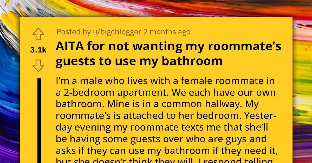 Man Disturbed After Female Roommate's Male Visitors Use His Personal Hallway Bathroom Instead of Using Her Attached Bathroom