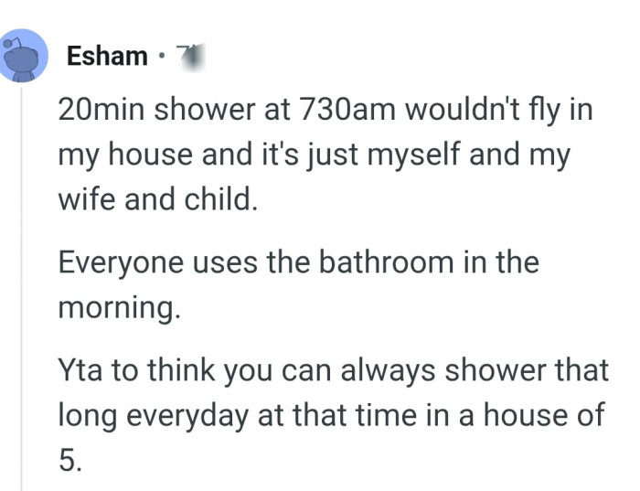 Showering that long?
