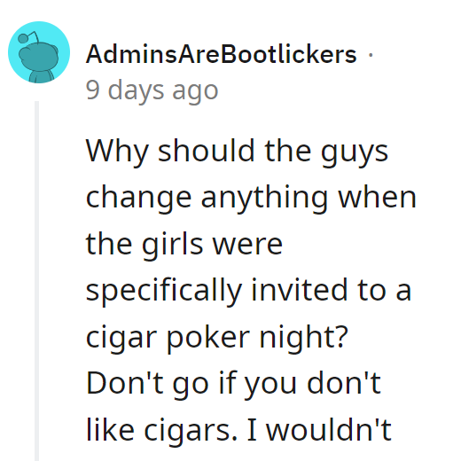 Fair point! If it's cigars and poker, it's cigars and poker. Choices, choices!