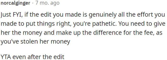 OP's behavior is still not acceptable.