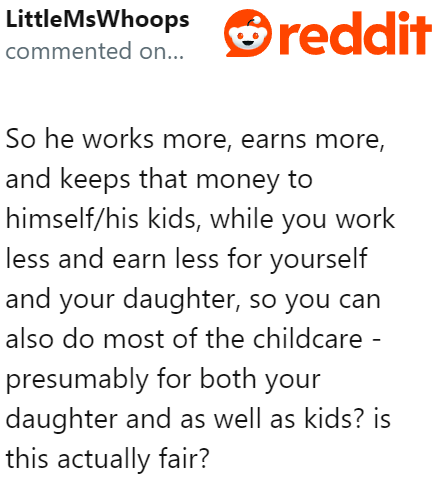 The OP should be pointing this out to her husband.