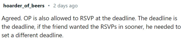 The deadline is the deadline.