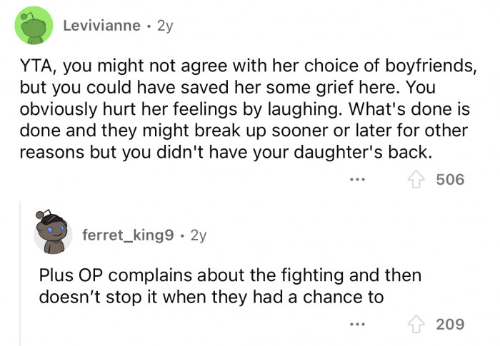 OP had the chance to stop the fighting he was complaining about.