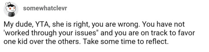 OP has definitely *not* worked through his issues like he's claimed