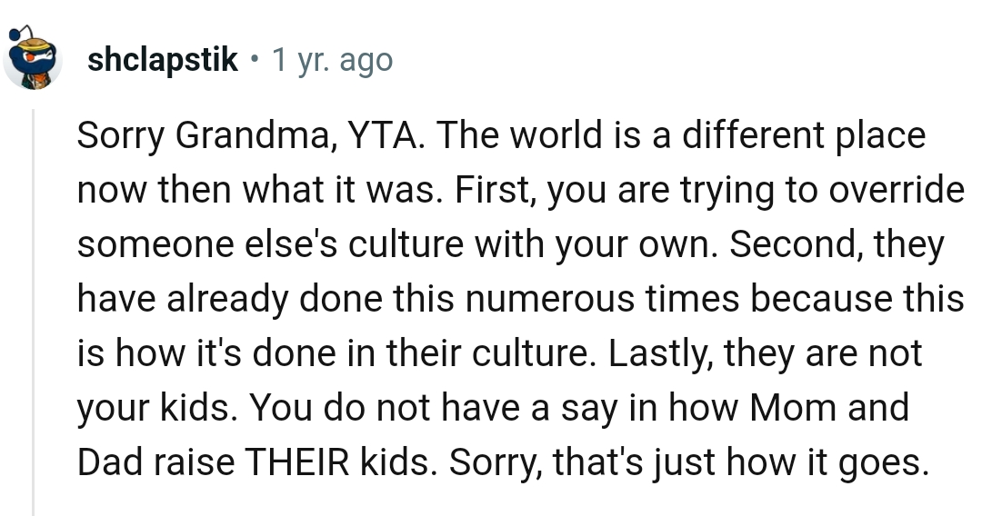 The OP Doesn't Have a Say in How Mom and Dad Raise Their Kids