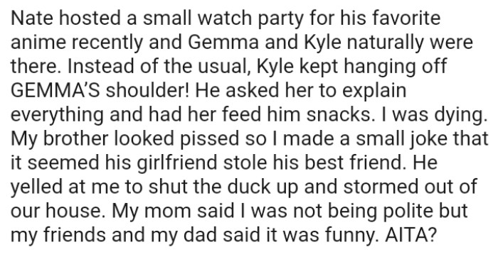 This time, Kyle asked her to explain everything and had her feed him snacks