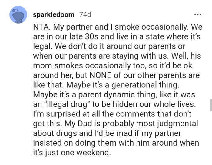 From a redditor who smokes occasionally with their partner