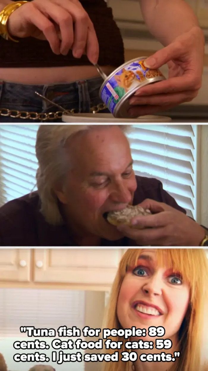 24. This millionaire who serves her friends canned cat food instead of canned tuna for humans because it's cheaper