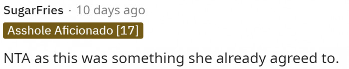 It seems like everyone agrees that he's NTA.