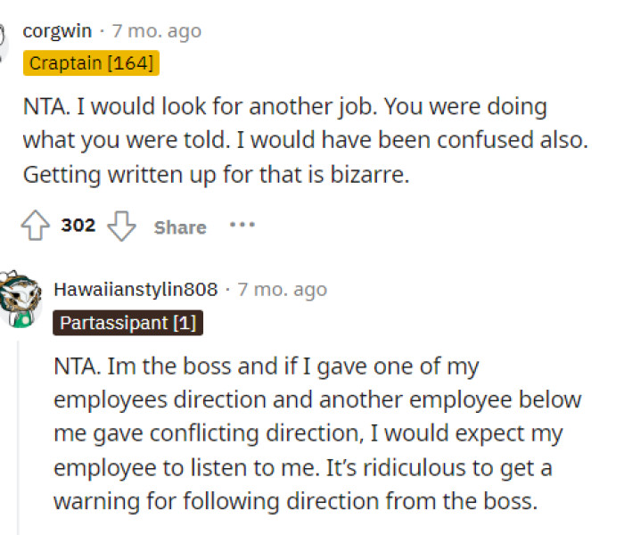 It's pretty clear how most of us would handle this situation, and listening to the boss is always the number one thing that you should do.