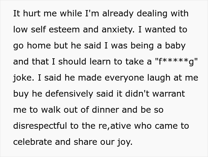 He's blaming his wife when he's clearly in the wrong.