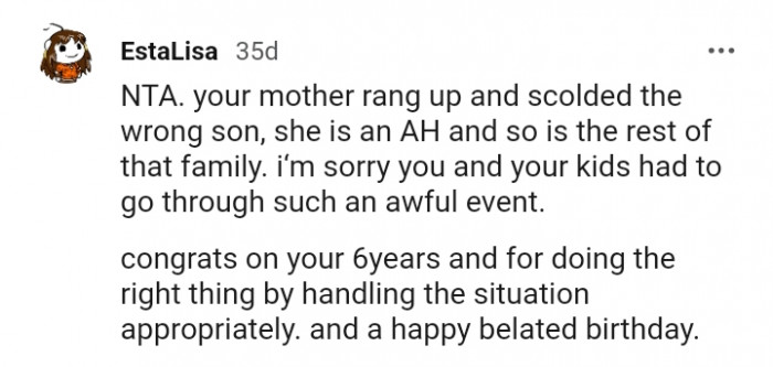Your mom and the rest of the family are the AH