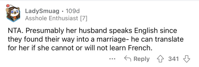 Someone else could become her official translator.