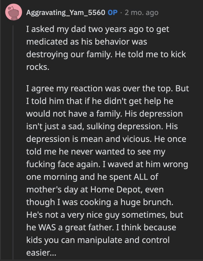 OP acknowledged how overblown her reaction was, but based on some of the anecdotes she shared, it was the last straw for her.