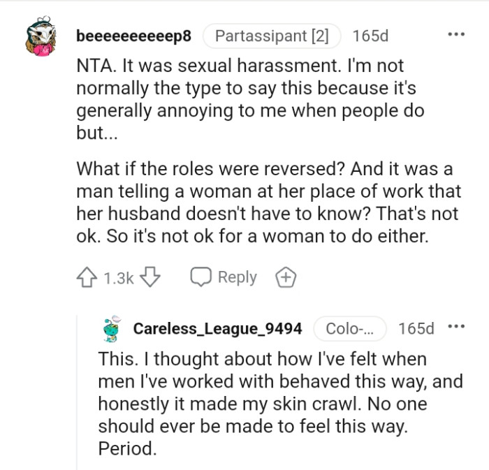 If It's Not Okay for a Man to Do It, Then a Woman Shouldn't Do It Either