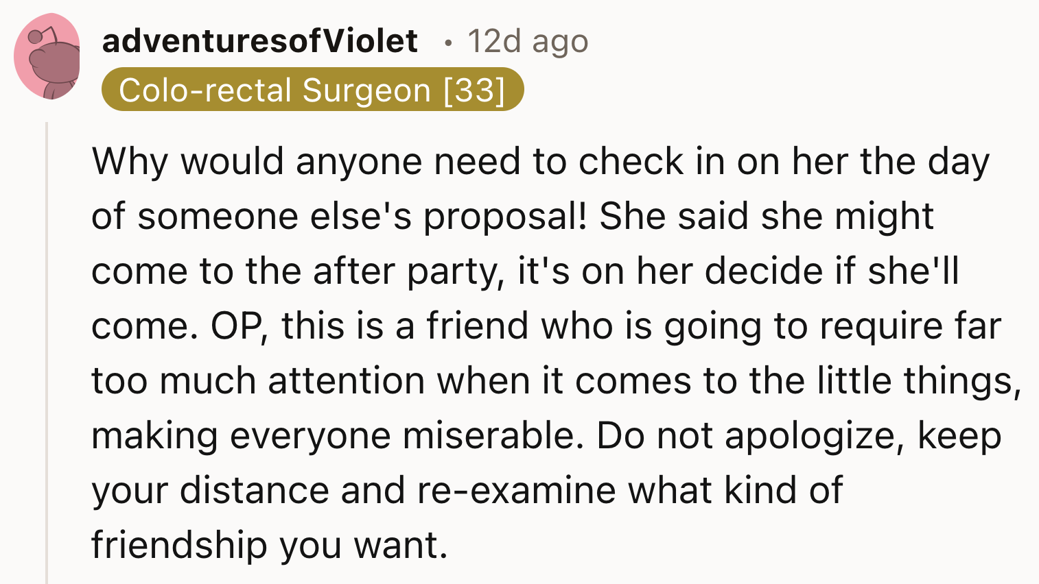 Why would anyone feel the need to check in on her?