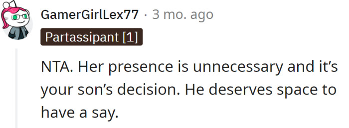 The son gets to decide