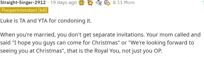 The first comment is golden, and it seems everyone else thinks so too. Check out part two below.