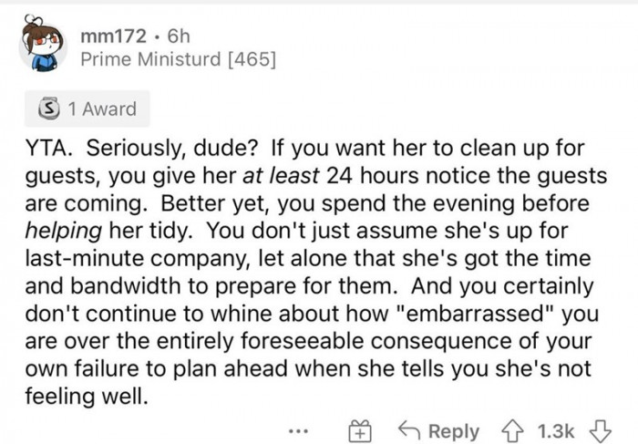 You don't just assume she's up last minute