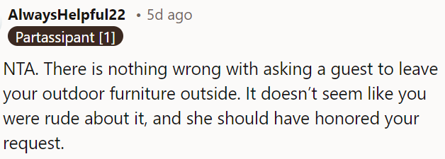 OP wasn't rude, and the guests should have respected her request.