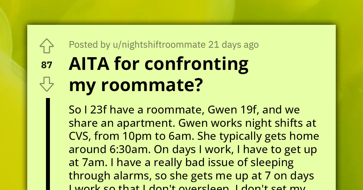 Entitled Redditor Reduces Roommate to Tears for Failing to Perform Her "Customary" Duty of Waking Her Up for Work